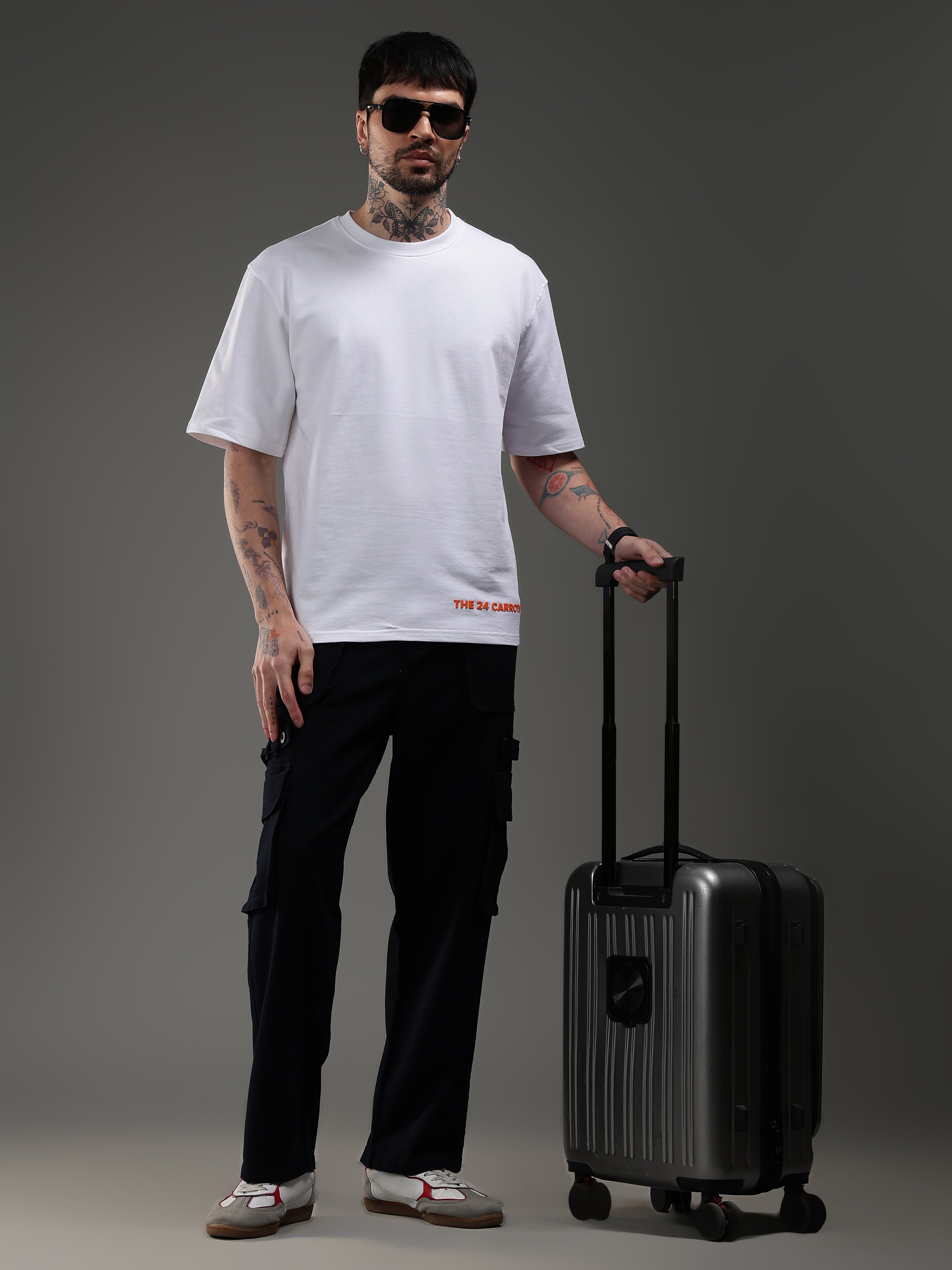 Solid Oversized Cotton T-Shirt – White | The 24 Carrots