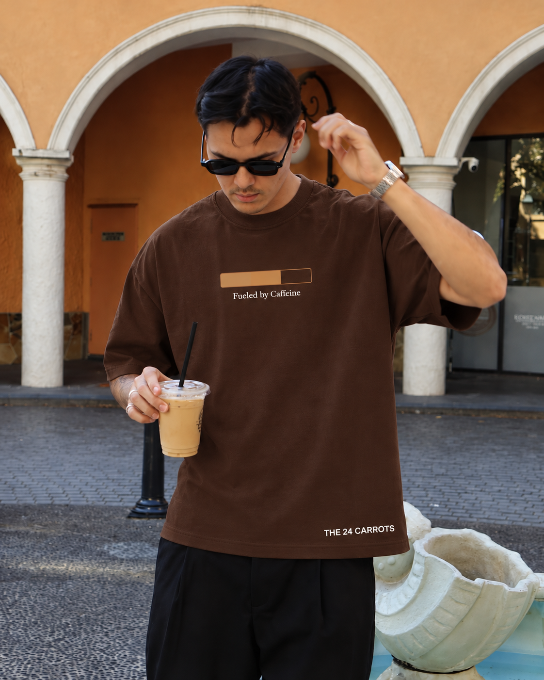 More Espresso Less Depresso – Unisex Oversized T-Shirt – Chocolate Brown | The 24 Carrots