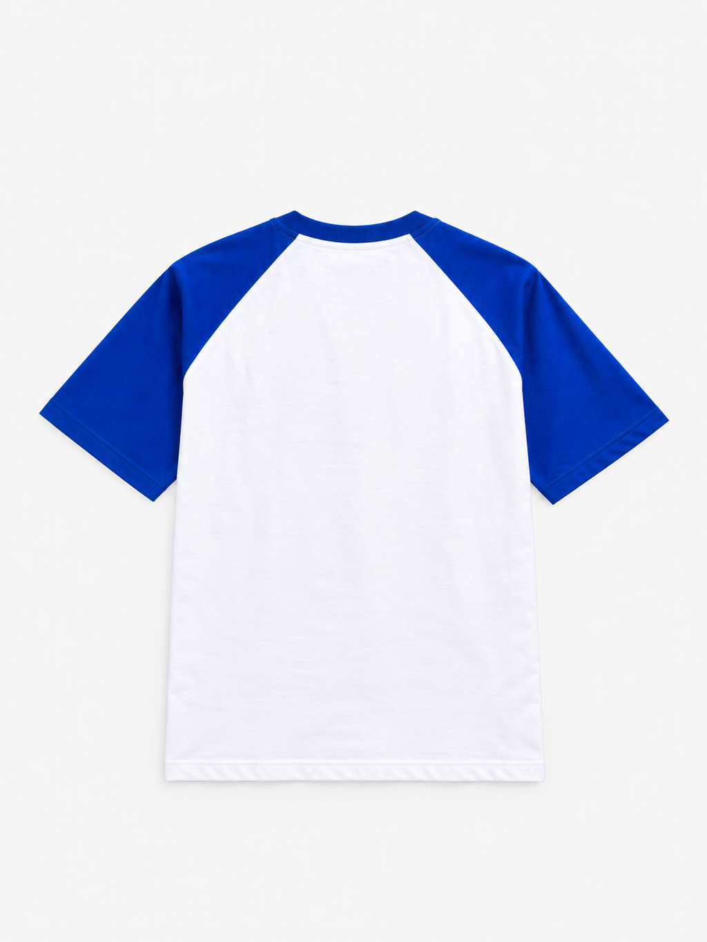 Solid – Unisex Oversized Cotton T-Shirt – White & Blue | The 24 Carrots