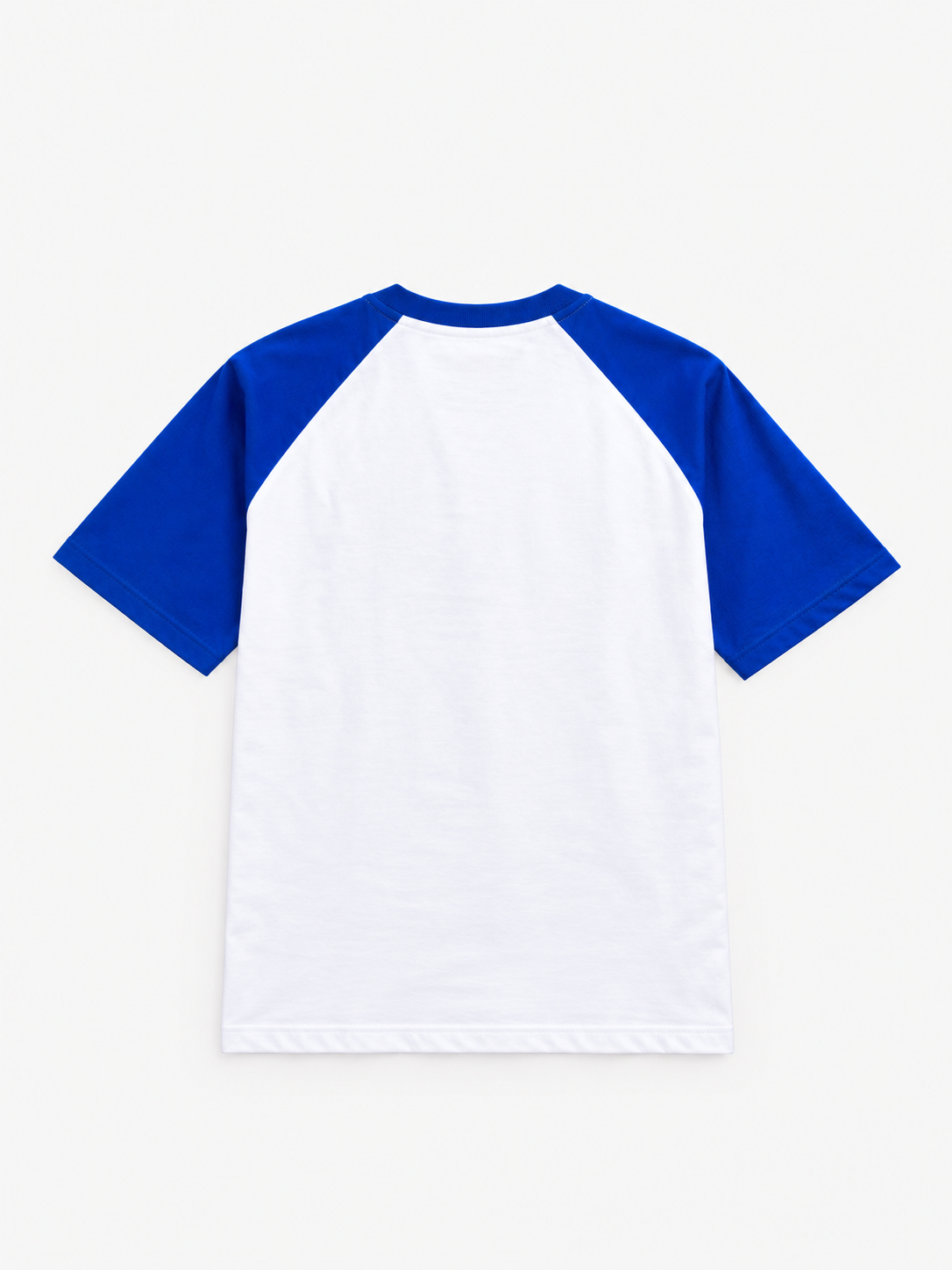 Solid – Unisex Oversized Cotton T-Shirt – White & Blue | The 24 Carrots