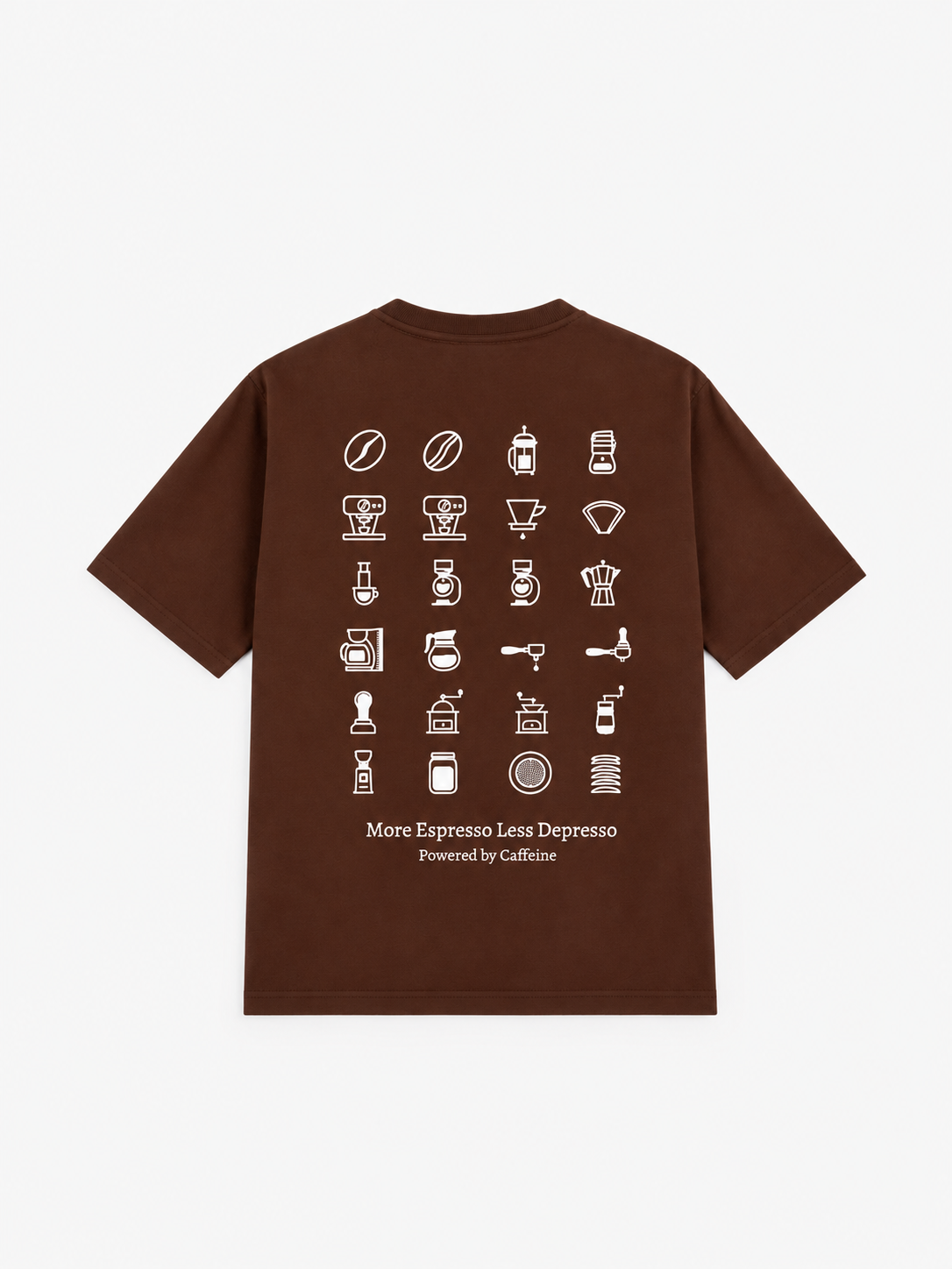 More Espresso Less Depresso – Unisex Oversized T-Shirt – Chocolate Brown | The 24 Carrots