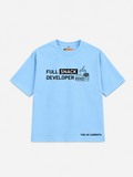 Full Snack Developer – Unisex Oversized T-Shirt – Sky Blue | The 24 Carrots