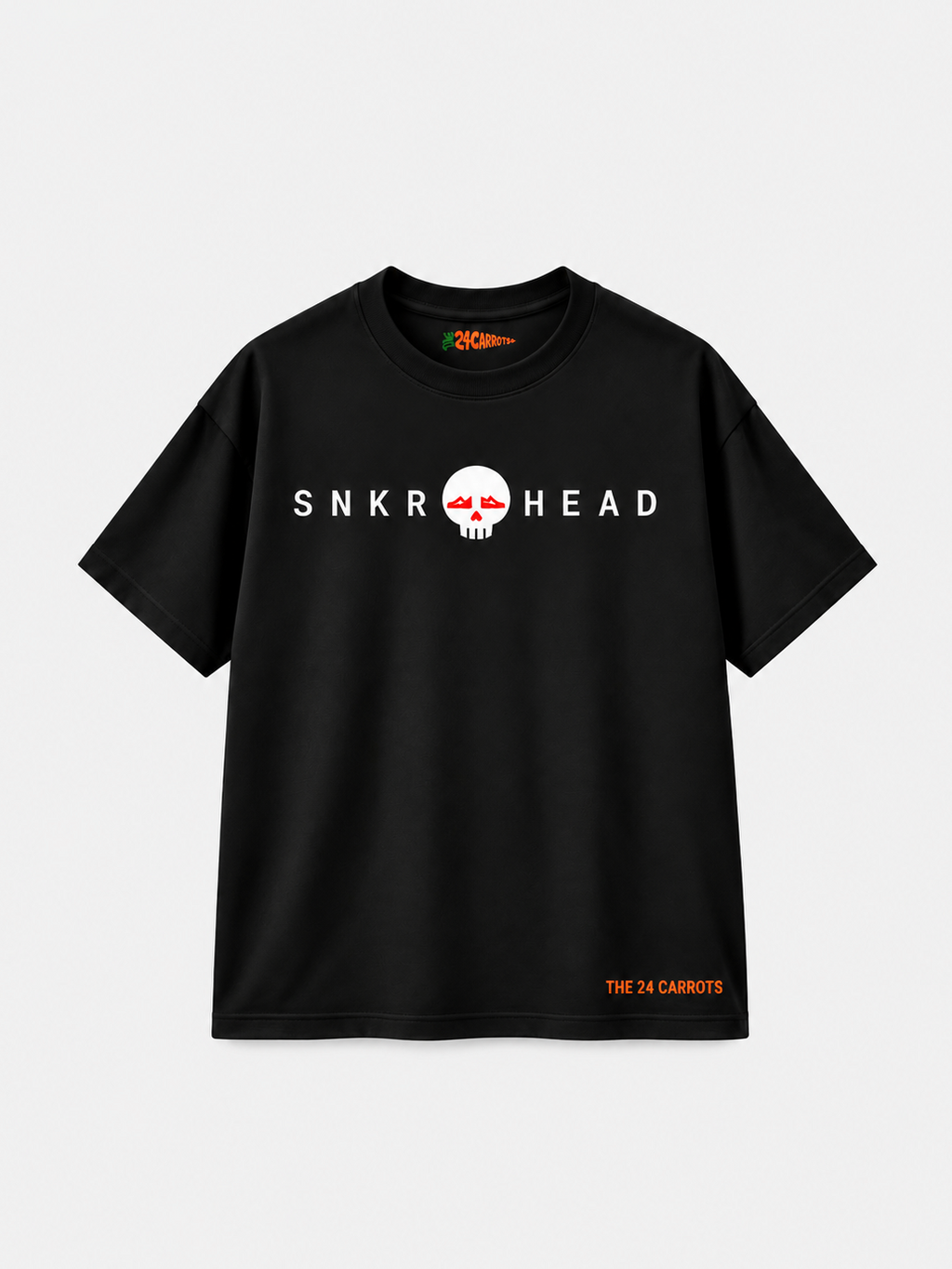 SNKR HEAD – Unisex Oversized Sneaker Streetwear T-Shirt – Off Black| The 24 Carrots