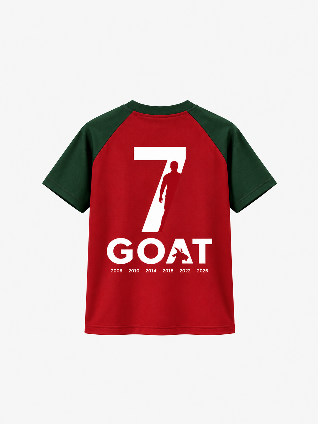 CR7 GOAT – Unisex Oversized Football T-Shirt – Maroon & Green | The 24 Carrots