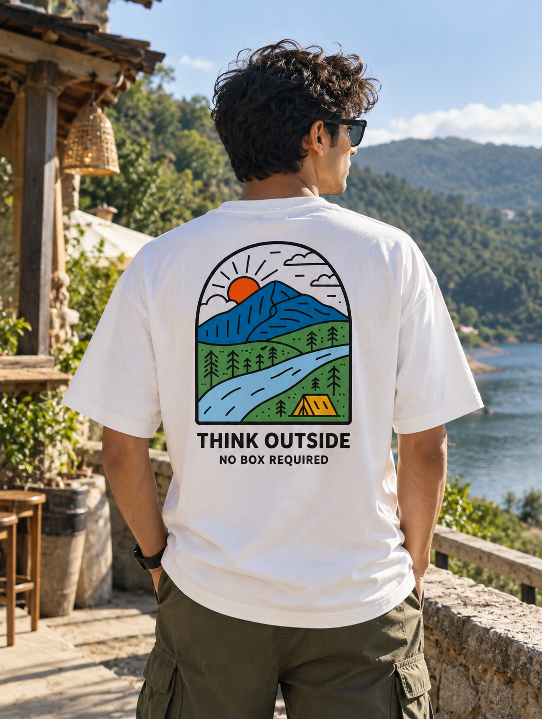 Wanderlust Always Trippin – Unisex Oversized T-Shirt – Off White | The 24 Carrots