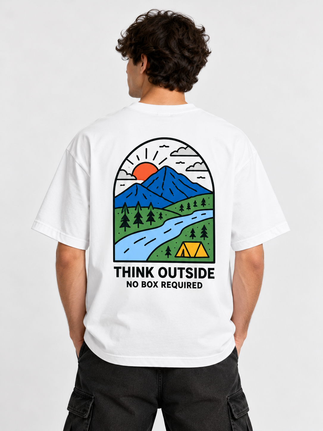 Wanderlust Always Trippin – Unisex Oversized T-Shirt – Off White | The 24 Carrots