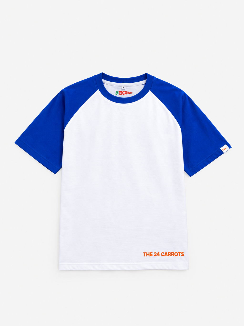 Solid – Unisex Oversized Cotton T-Shirt – White & Blue | The 24 Carrots