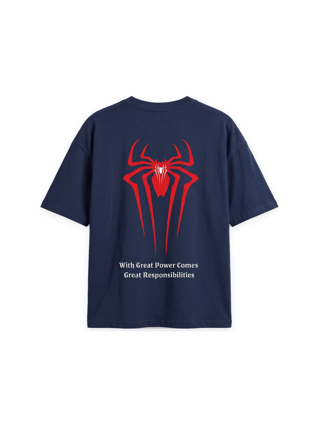 Spider-Inspired – Unisex Oversized Graphic T-Shirt – Navy Blue | The 24 Carrots