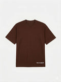 Brown oversized cotton t-shirt front view flat lay by The 24 Carrots