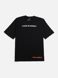 Black Code Blooded oversized t-shirt front view developer streetwear