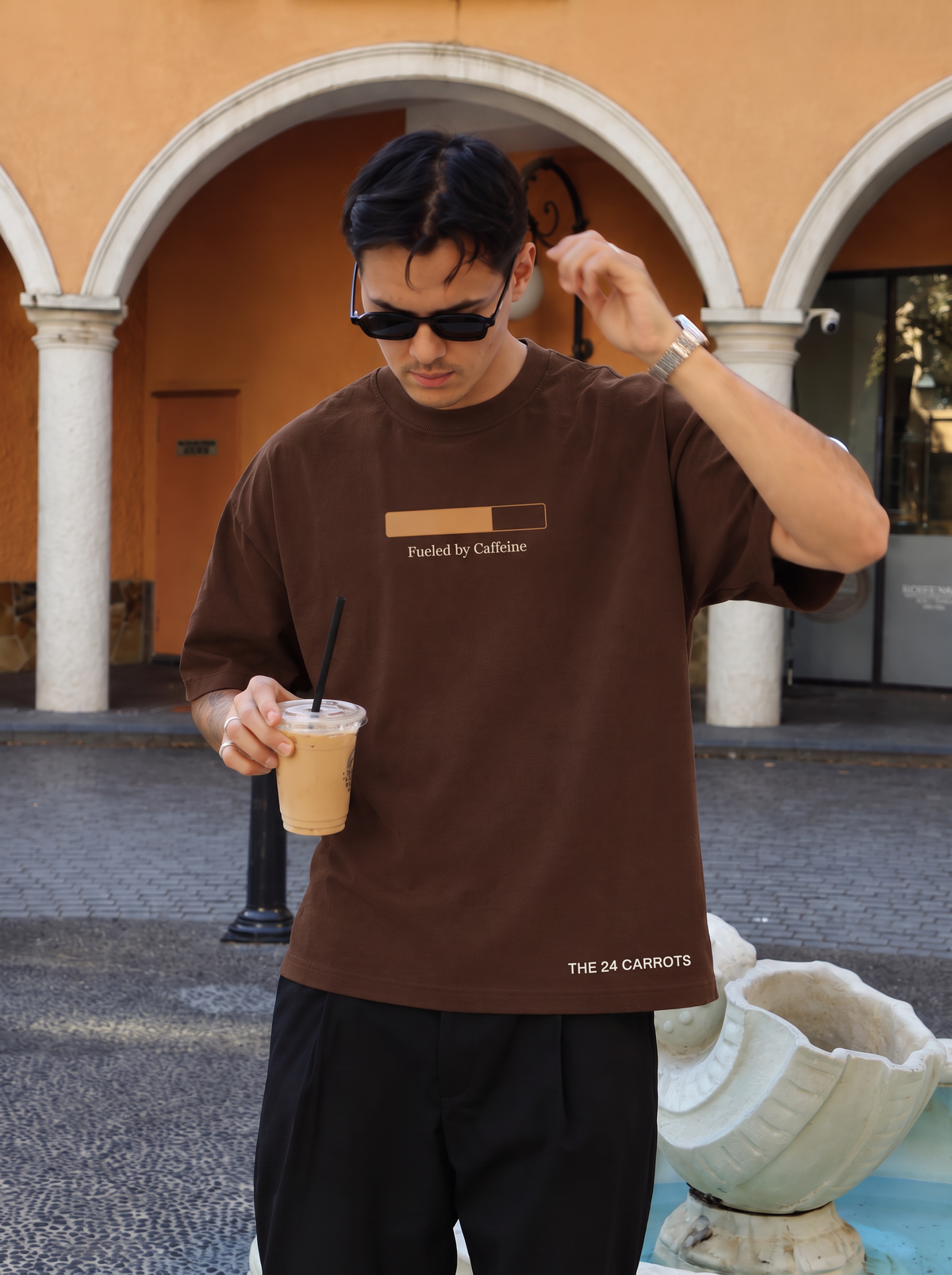 More Espresso Less Depresso – Unisex Oversized T-Shirt – Chocolate Brown | The 24 Carrots