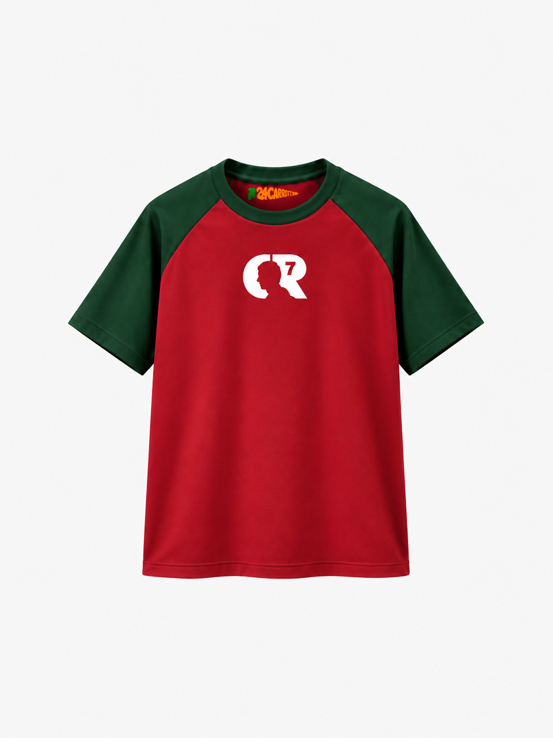 CR7 GOAT – Unisex Oversized Football T-Shirt – Maroon & Green | The 24 Carrots