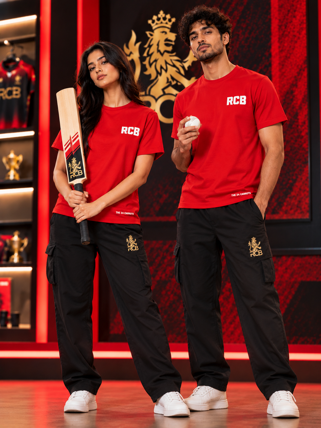 RCB – Unisex Oversized Cricket T-Shirt – Red | The 24 Carrots