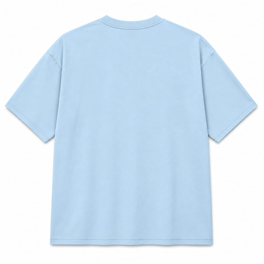 Full Snack Developer oversized sky blue T-shirt back view