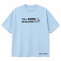Full Snack Developer oversized sky blue T-shirt front view