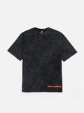 Rideasaurus black acid wash oversized t-shirt front biker streetwear