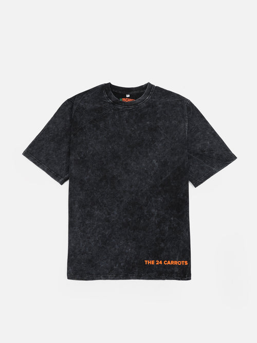 Rideasaurus black acid wash oversized t-shirt front biker streetwear